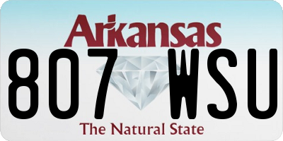 AR license plate 807WSU