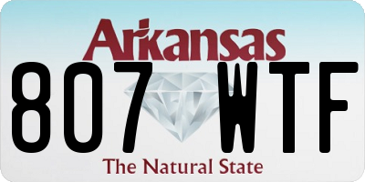 AR license plate 807WTF