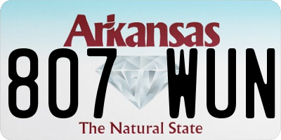 AR license plate 807WUN