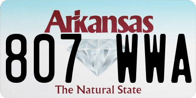 AR license plate 807WWA