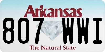 AR license plate 807WWI