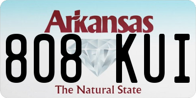 AR license plate 808KUI