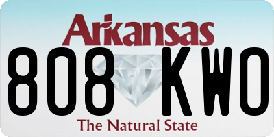 AR license plate 808KWO