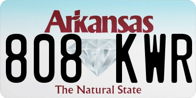 AR license plate 808KWR