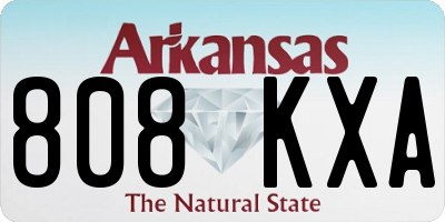 AR license plate 808KXA