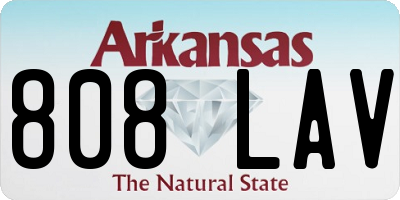 AR license plate 808LAV