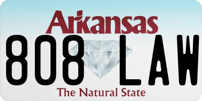 AR license plate 808LAW