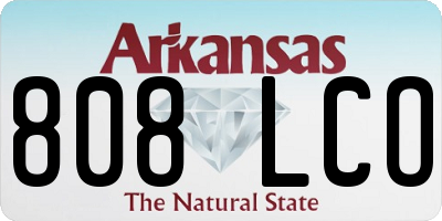 AR license plate 808LCO