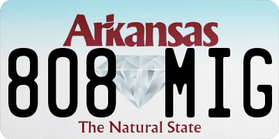 AR license plate 808MIG