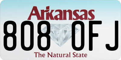 AR license plate 808OFJ