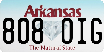 AR license plate 808OIG