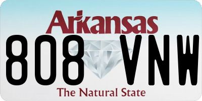 AR license plate 808VNW