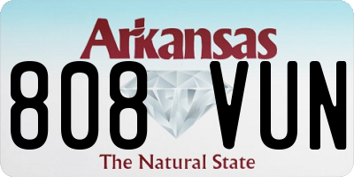 AR license plate 808VUN