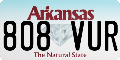 AR license plate 808VUR