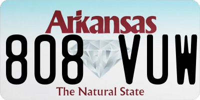 AR license plate 808VUW