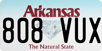 AR license plate 808VUX