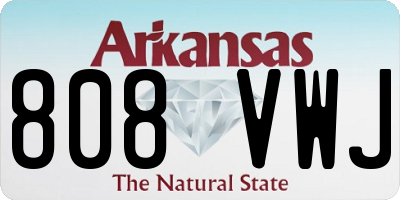 AR license plate 808VWJ