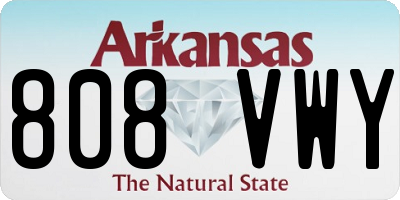 AR license plate 808VWY