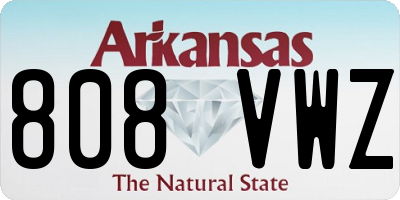 AR license plate 808VWZ