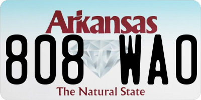 AR license plate 808WAO