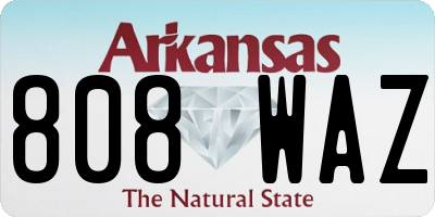 AR license plate 808WAZ