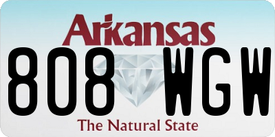 AR license plate 808WGW