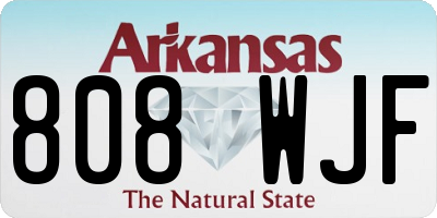 AR license plate 808WJF