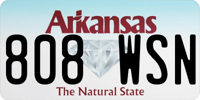 AR license plate 808WSN