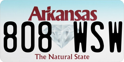 AR license plate 808WSW