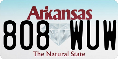 AR license plate 808WUW