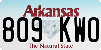 AR license plate 809KWO