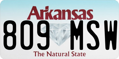 AR license plate 809MSW