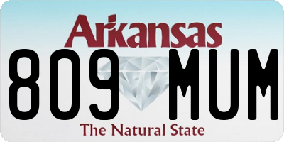 AR license plate 809MUM
