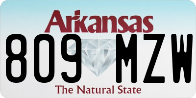 AR license plate 809MZW