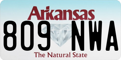 AR license plate 809NWA