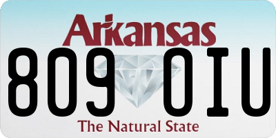 AR license plate 809OIU