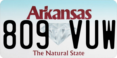 AR license plate 809VUW