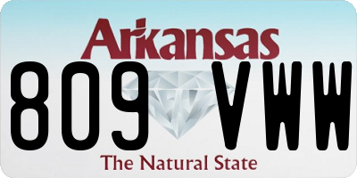 AR license plate 809VWW