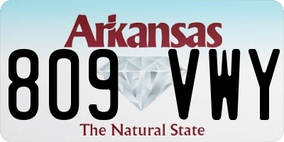 AR license plate 809VWY