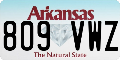AR license plate 809VWZ