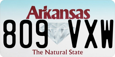 AR license plate 809VXW