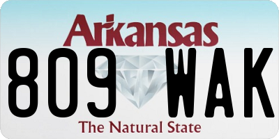 AR license plate 809WAK