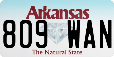 AR license plate 809WAN