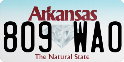AR license plate 809WAO