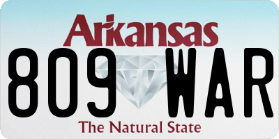 AR license plate 809WAR