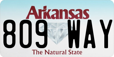 AR license plate 809WAY