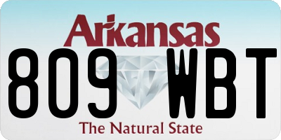 AR license plate 809WBT