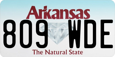 AR license plate 809WDE