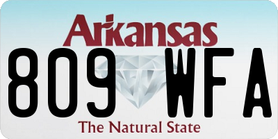 AR license plate 809WFA