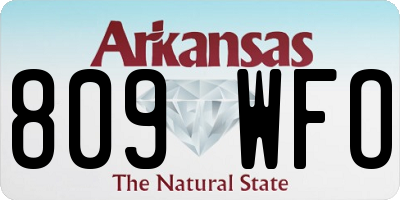 AR license plate 809WFO